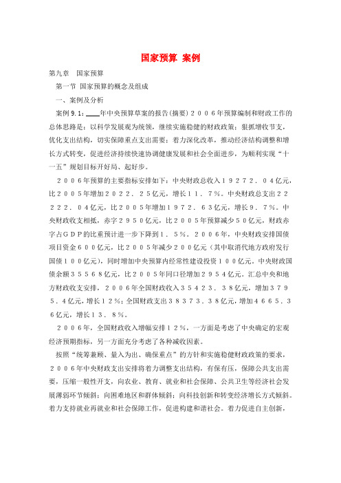 国家预算 案例 