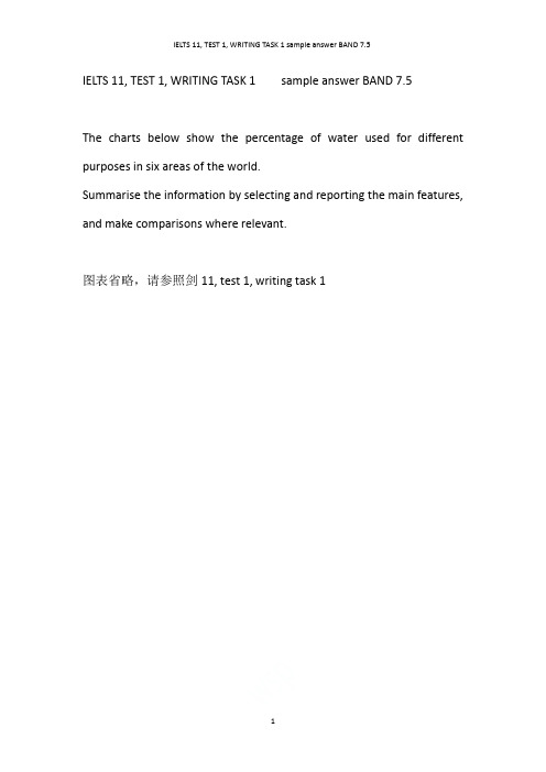 IELTS 11, TEST 1, WRITING TASK 1 sample answer BAND 7.5