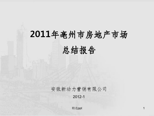 亳州市房地产市场总结报告