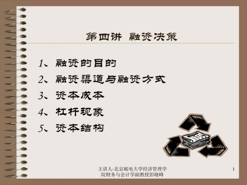 企业融资决策管理方案(ppt 21页)