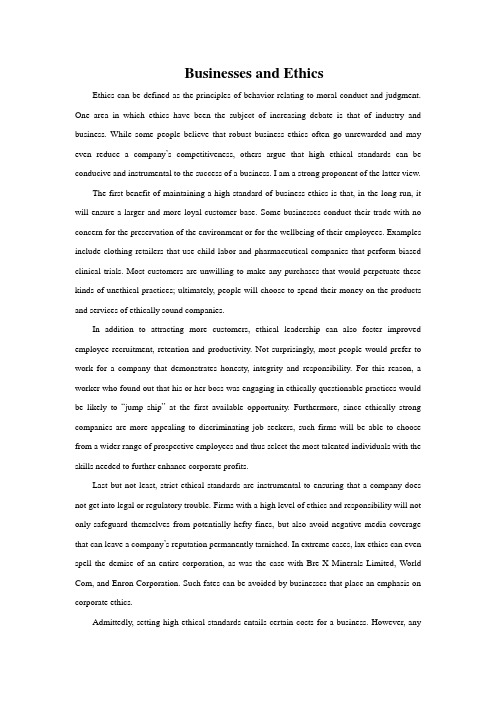 Business and Ethics