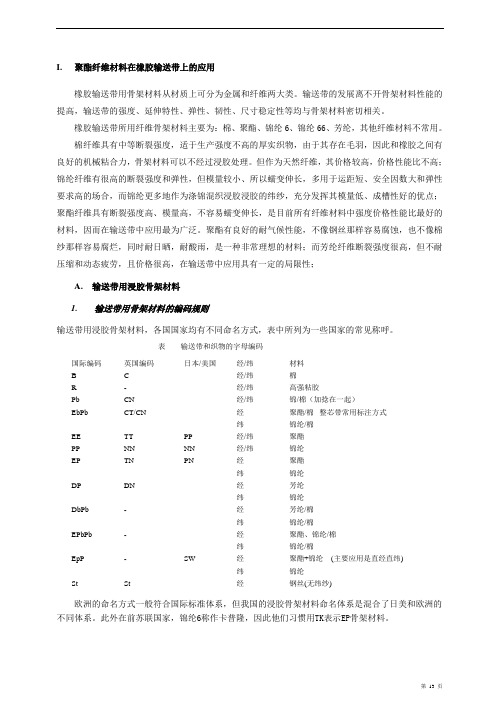 输送带用骨架材料讲解
