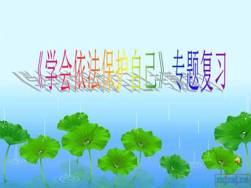 第七单元《学会依法保护自己》复习课课件