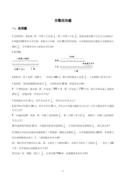 小升初数学总复习试题(分数应用题)(含解析)