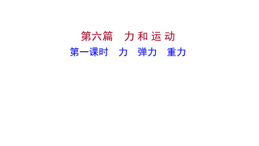 中考物理五四制课件第六篇 力 和 运 动  第一课时 力 弹力 重力