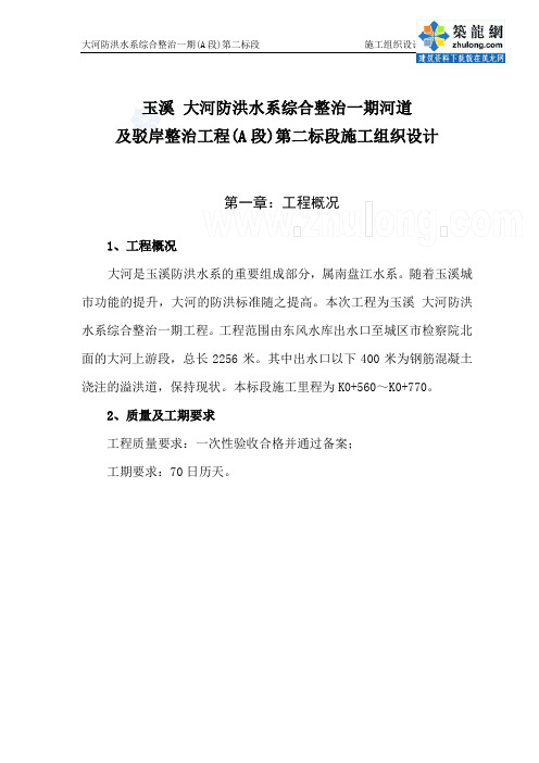 [云南]大河防洪水系综合整治施工组织设计