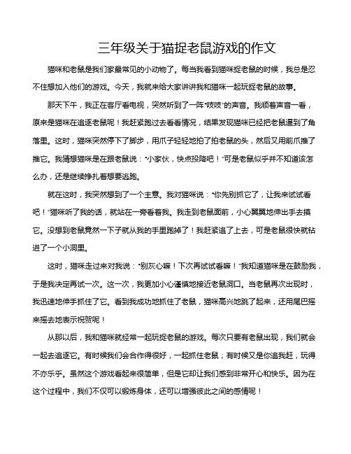 三年级关于猫捉老鼠游戏的作文