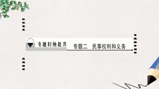 高中政治专题2民事权利和义务专题归纳提升课件新人教版选修5
