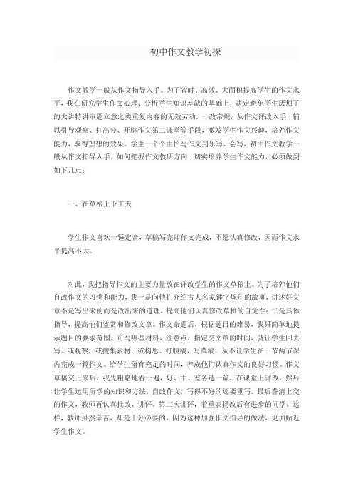初中作文教学初探