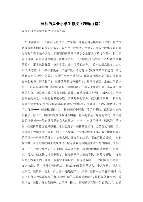 长沙的风景小学生作文(精选3篇)