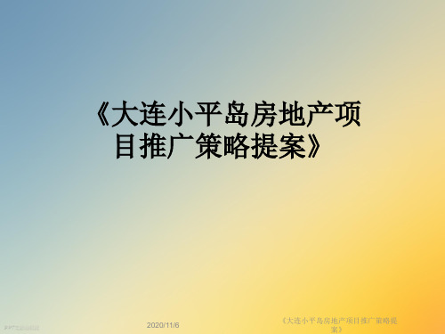 《大连小平岛房地产项目推广策略提案》