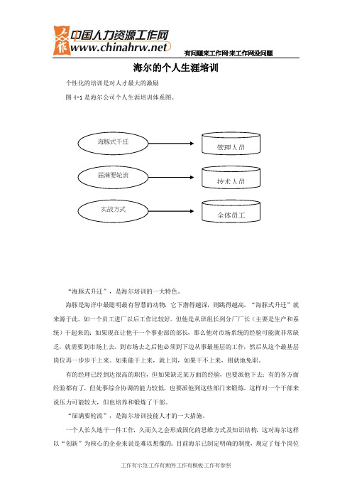 海尔的个人生涯培训