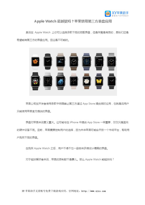 Apple Watch能越狱吗？苹果禁用第三方表盘应用