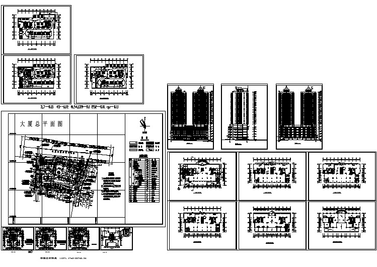 42214.46高层住宅全套建筑施工CAD图