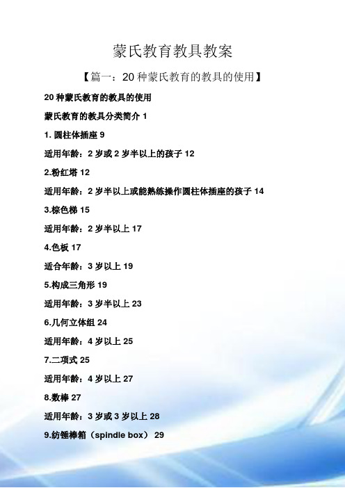 蒙氏教育教具教案