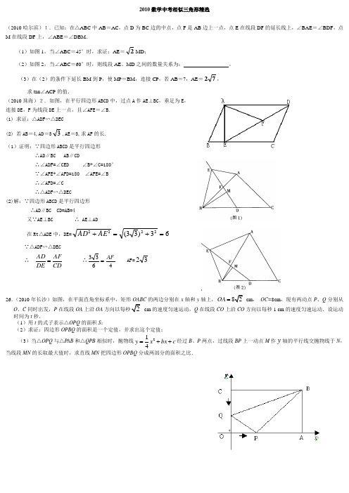2010中考数学相似三角形精选