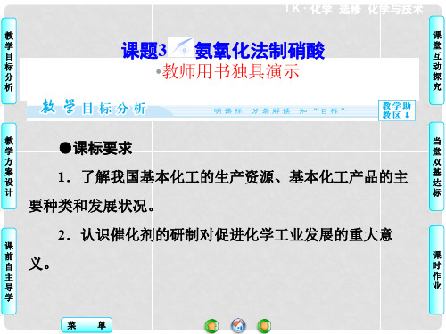 高中化学 主题1 课题3 氨氧化法制硝酸同步备课课件 鲁科版选修2
