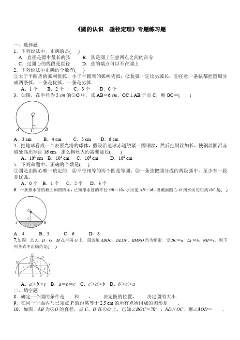 《圆的认识垂径定理》专题练习题