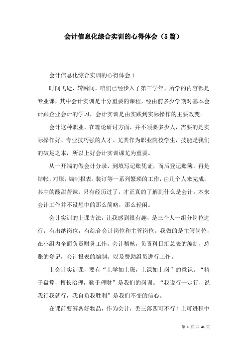 会计信息化综合实训的心得体会(5篇)