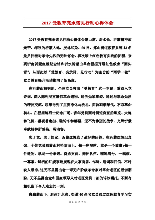 2017受教育亮承诺见行动心得体会