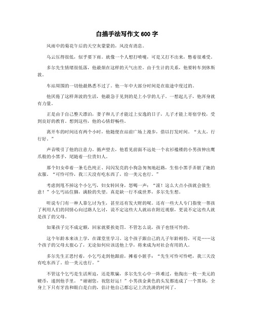 白描手法写作文600字