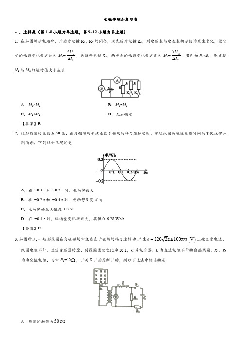 2018年高考物理电磁学综合复习卷