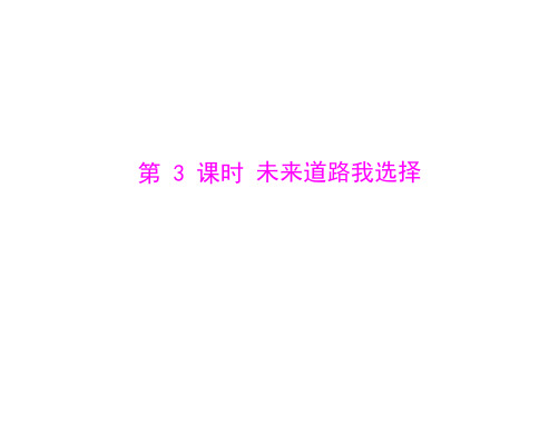 思想品德：第十课-第3课时-未来道路我选择--配套课程(人教版九年级)