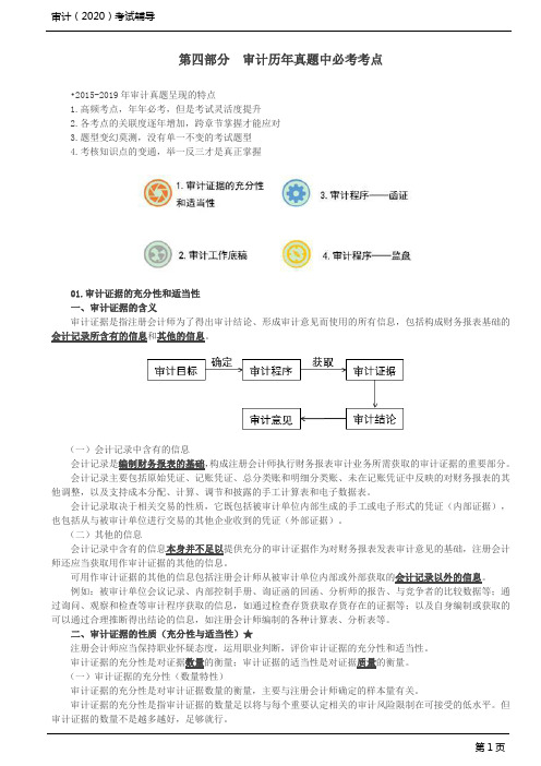 2020年注会(CPA)零基础指引班第15讲_审计历年真题中必考考点(1)
