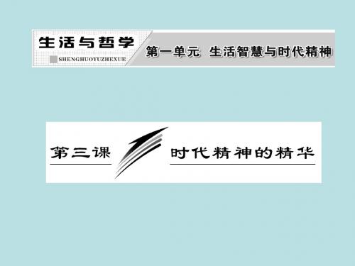2013届高考政治一轮复习课件：生活与哲学_第一单元_第三课_时代精神的精华