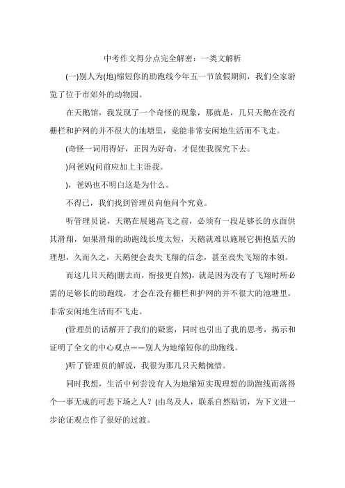 中考作文得分点完全解密：一类文解析-作文