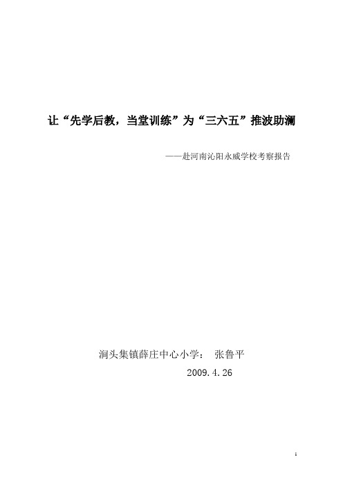 张鲁平考察报告