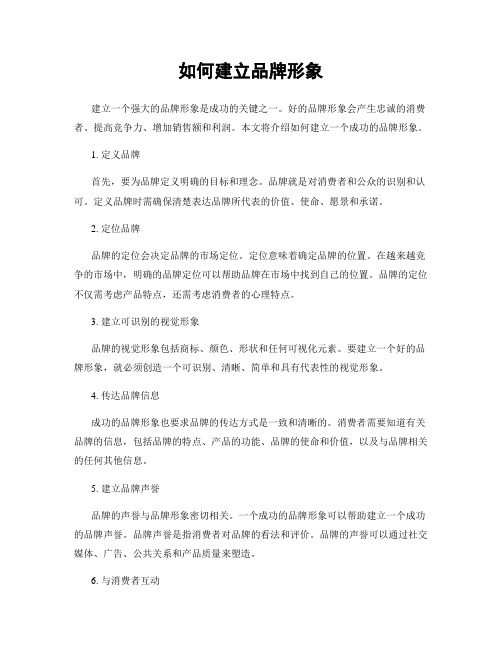 如何建立品牌形象