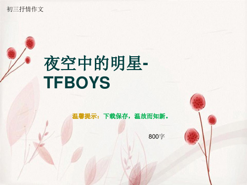 初三抒情作文《夜空中的明星-TFBOYS》800字(总11页PPT)