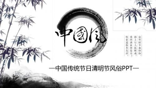 2019年中国风传统节日清明节风俗PPT模板