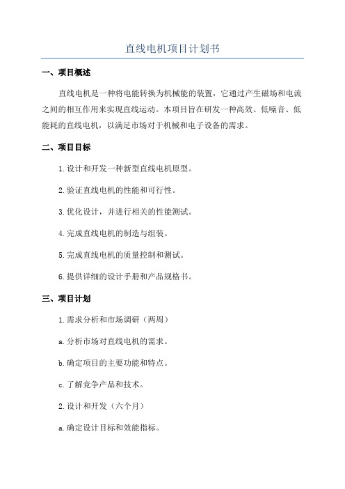 直线电机项目计划书