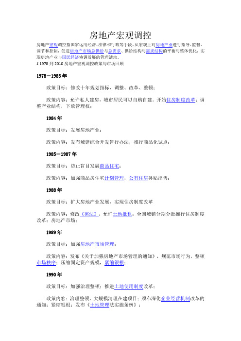 房地产宏观调控