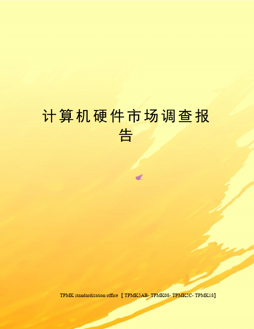 计算机硬件市场调查报告