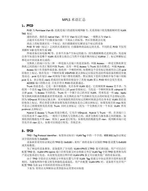 MPLS术语汇总