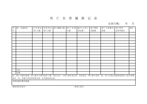 死亡自查漏报记录本