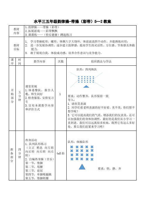 新人教版五至六年级体育下册《体操球类运动  7.韵律活动和舞蹈  带操》公开课教案_3