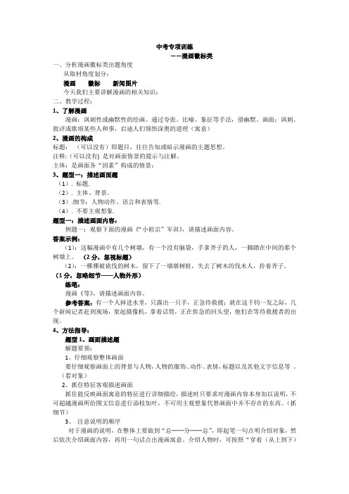 中考漫画知识专题复习