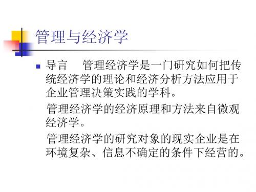 管理与经济学解析