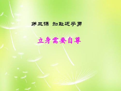 苏教版初一上册政治3.2立身需要自尊PPT课件(2)