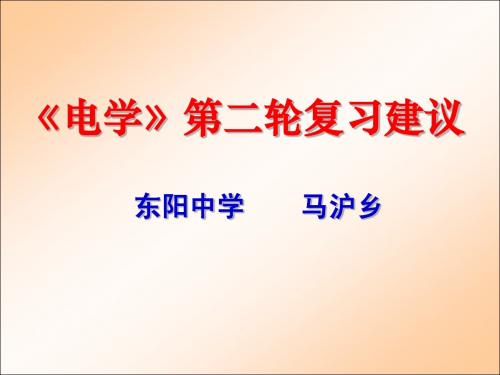 高三物理电学第二轮复习高考研讨会资料