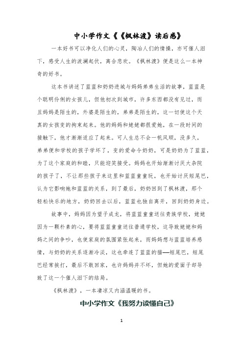 中小学作文《《枫林渡》读后感》