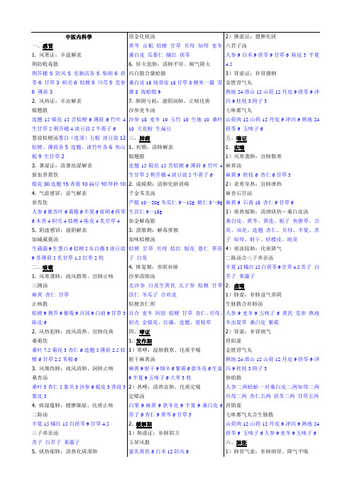 中医内科学方剂