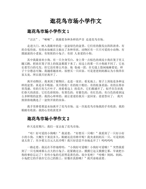 逛花鸟市场小学作文