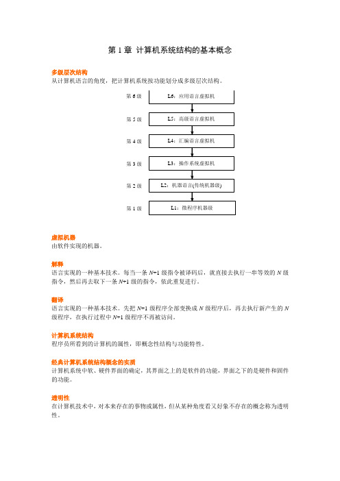 计算机体系结构概念汇总第1章