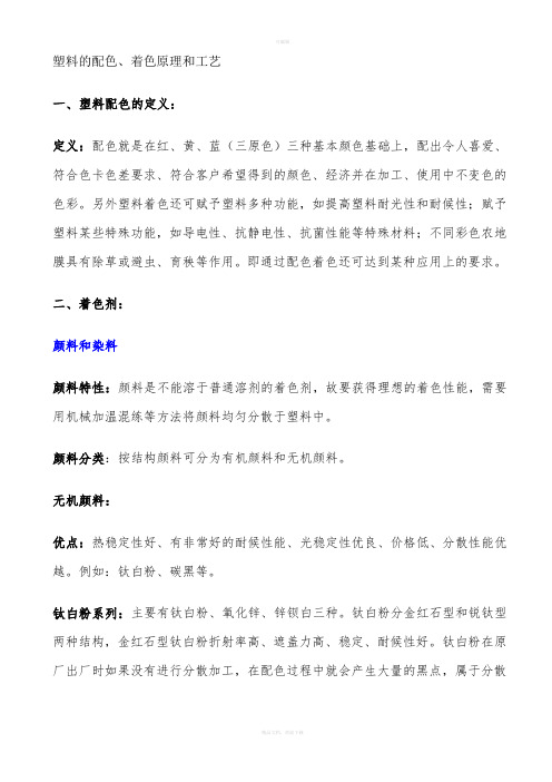 塑料的配色-着色原理和工艺