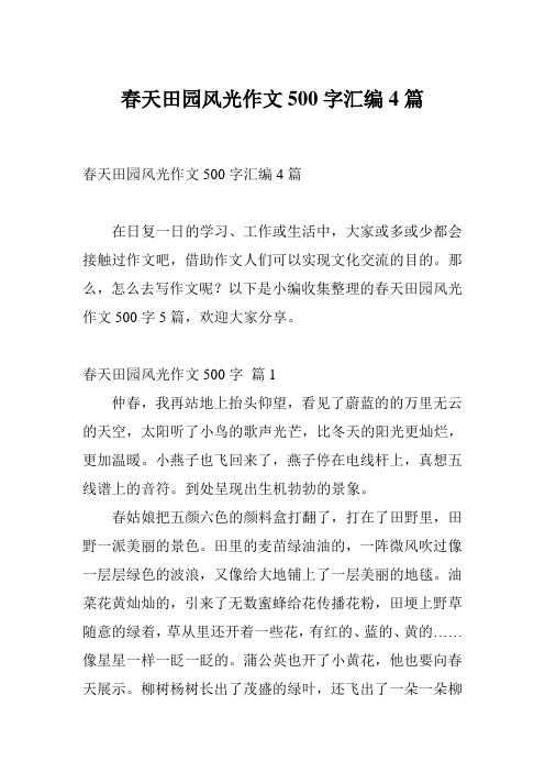 春天田园风光作文500字汇编4篇